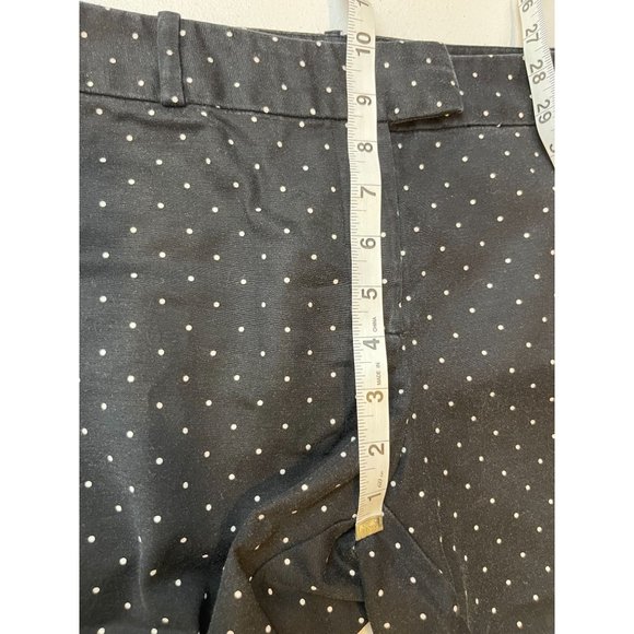 Liz Claiborne Women Pant Polka Dot Emma Classic Crop Career Black White Size 34W - Picture 4 of 7